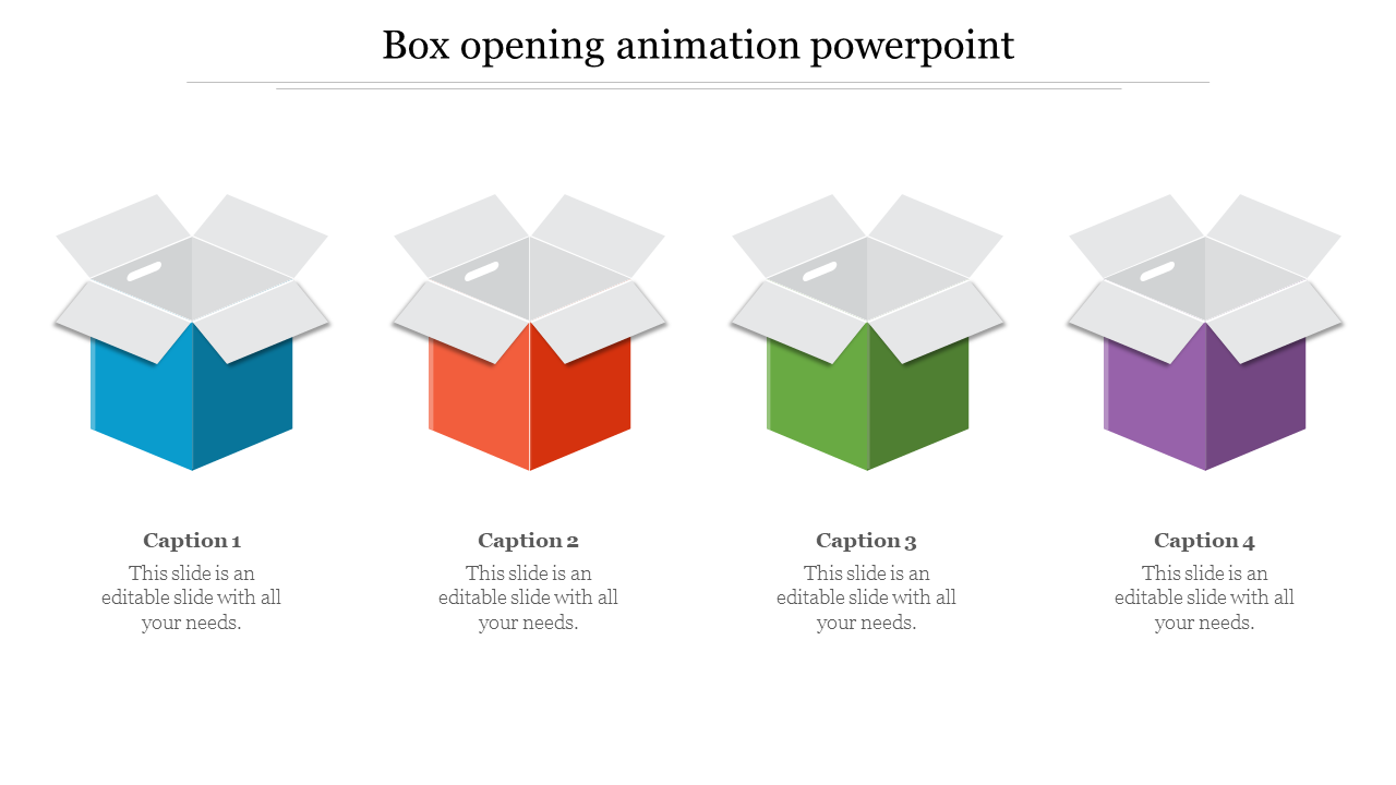 Free - Box opening Animation PowerPoint Template For Slides